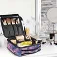 thumbnail image 5 of FORMRS Travel Makeup Bag Large Capacity Train Case Cosmetic Organizer with Adjustable Dividers, Watercolor Pink Marble Pattern, 5 of 8