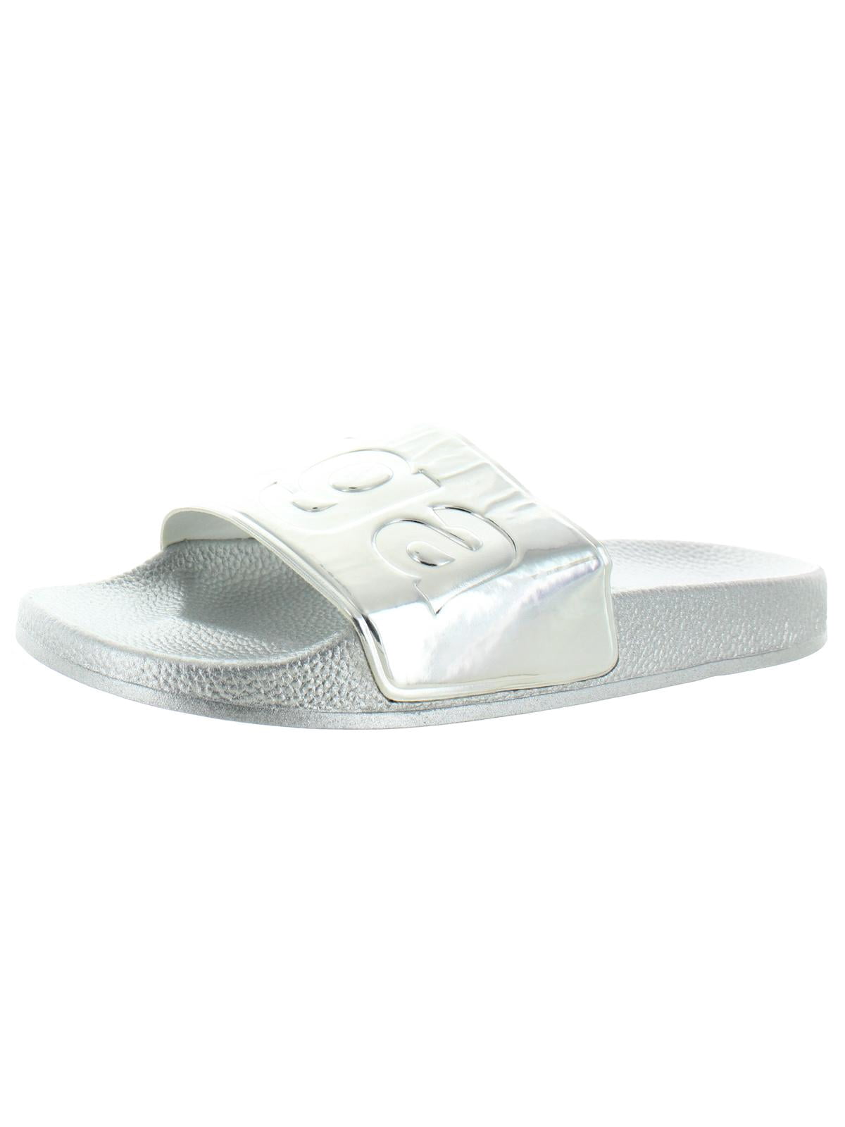 superga silver slides