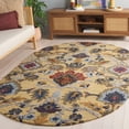 thumbnail image 2 of SAFAVIEH Blossom Lennon Floral Wool Area Rug, Gold/Multi, 5' x 8' Oval, 2 of 13