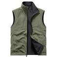 thumbnail image 3 of YueHuiYing Men Solid Fashion Full Zip Softshell Sleeveless Standing Collar Tanks Blouse Outwear with Pockets, 3 of 3