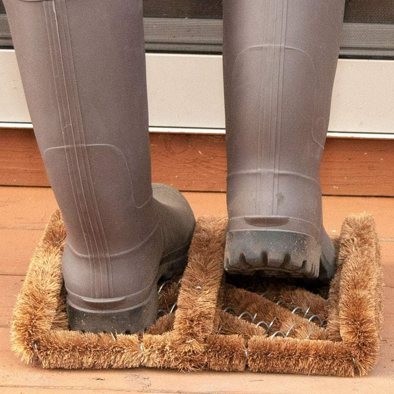 NINAMAR Natural Coir Boot Scraper Door Mat 13 x 12 inch