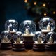 thumbnail image 1 of Newstar Navidad bola de cristal árbol caja de música con forma de bola de cristal decoraciones navideñas caja de música ornamento adorno navideño escritorio, 1 of 4