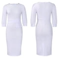 thumbnail image 3 of Womens Midi Pencil Dresses Sheath Dress Cocktail Slim Dress Work Bodycon Dress, 3 of 8