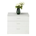 thumbnail image 3 of Triple Tree 3 Drawer Wood Dresser with Cut-Out Handles, White, 3 of 9