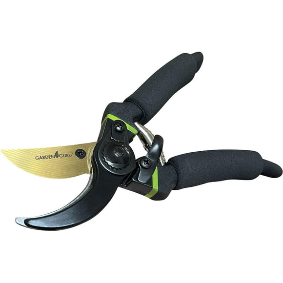 shiyou-Garden GURU Soft Grip Garden Pruning Shears Scissors Clippers - Hardened Titanium Blades - Comfort Grips – Heavy Duty Bypass Hand Pruners Branch Cutters - for Gardening Trimming Bushes Flowers