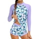 thumbnail image 1 of Odeerbi 8-15 Años Niñas Verano 2 Piezas Upf 50 + Manga Larga Rash Guard Conjunto Lindo Impresión Rápido Seco Surf Traje de Baño Con Pantalones Cortos, 1 of 6
