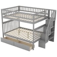 thumbnail image 6 of Tcbosik Full Over Full Bunk Bed With Two Drawers And Storage, Gray, 6 of 9