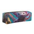 thumbnail image 1 of Disketp Cute Underwater Axolotl Estuche de Lápices de Cuero con Cierre, Estuche Compacto para Papelería, Bolígrafos y Accesorios Pequeños, 1 of 7