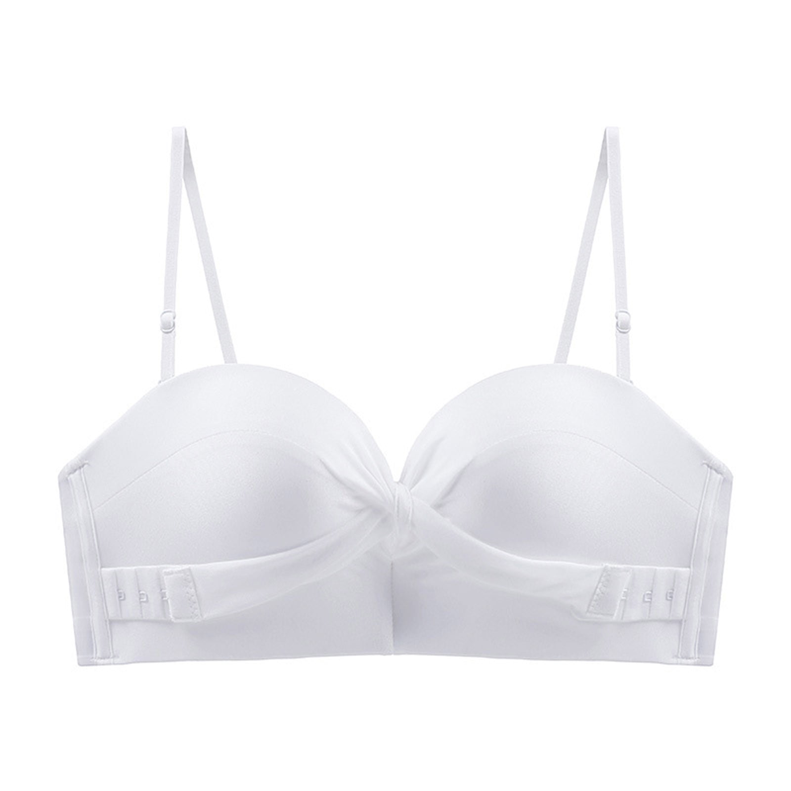PEASKJP Bras for Women Womens Underwear Cotton Bra Front Open Cup Gathered  Breathable Comfortable Skin Friendly Soft Underwear Bra White S 
