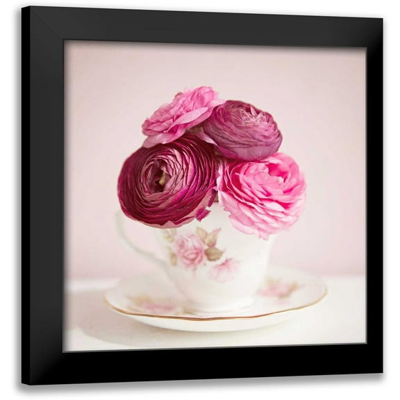 Susannah Tucker Photography 12x12 Black Modern Framed Museum Art Print Titled - Tea Cup Posies