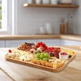 thumbnail image 6 of Fiocias Bamboo Serving Tray Platter Cheese Board Multipurpose Rustic Appetizer Plate, 6 of 9