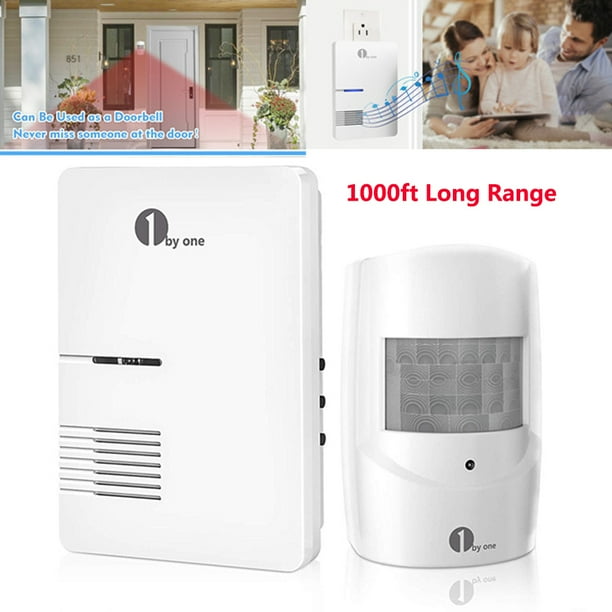1byone 1000ft Plug In Wireless Driveway Alarm Alert System With Christmas Birthday 36 Chimes 1 Receiver 1pir Motion Sensor Detector Patrol Infrared Weatherproof Alert System Kit Walmart Com Walmart Com