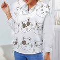 ANYWAY.GO Casual Vneck sweater women's vest Cat Cat Doodle Fashion