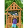 thumbnail image 6 of Creative Cedar Designs Mountain View Lodge Cedar Swingset with Wooden Roof, Monkey Bars, Climbing Wall & Rope, Slide, Sandbox, Belt Swings and Trapeze, 6 of 11
