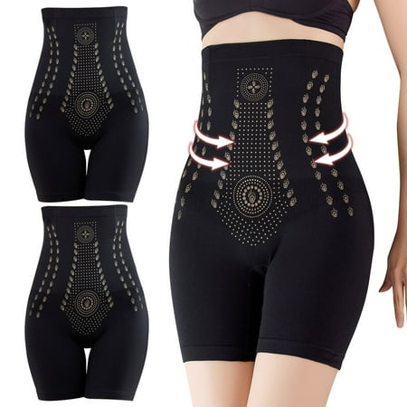 Pavied Tummy Control Underwear Postpartum Underwear Far Infrared Negative Oxygen Bodysuit Valentine Gift Honeycomb Body Shaping Briefs Breathable High Waisted Underwear Panties for Women Black M