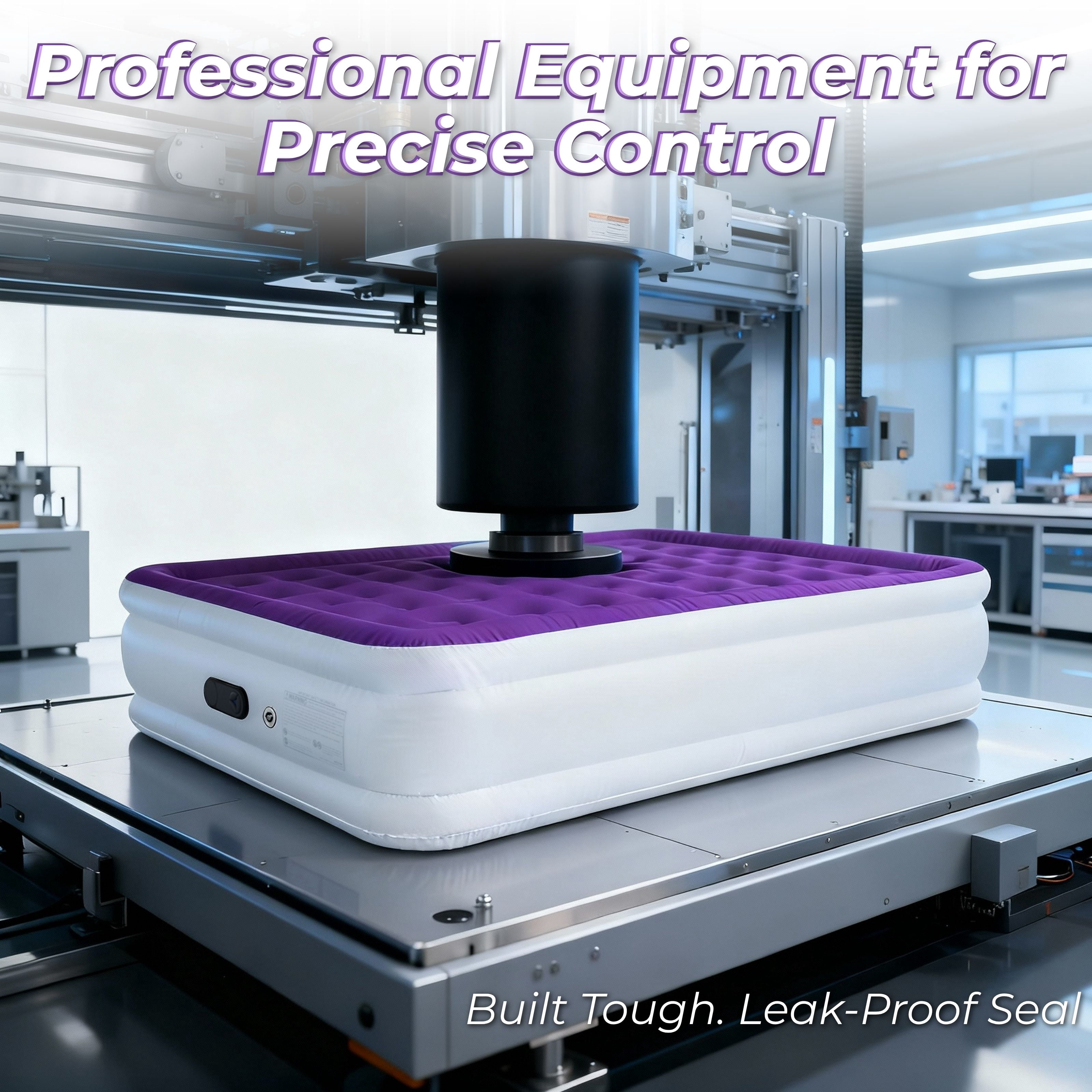 LussoAmor 18" Full Air Mattress with Built-in Pump, 3-Mins Self-Inflation, Blow Up Bed for Camping, Home & Guest, 600lb, Purple