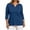 Dark Blue-50, variant on Women's Plus Size 3/4 Sleeve V-Neck Tee Casual Solid Color T-Shirt Sizes L-5X