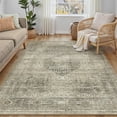 thumbnail image 5 of BERTHMEER Small Area Rugs 3'x5' for Bedroom Bathroom Entryway Kitchen Laundry Rugs Non Slip Washable Light Brown Vintage Tawny Carpets Oriental Dorm Home Office Traditional Distressed Throw Rugs, 5 of 7