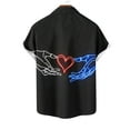 thumbnail image 4 of WREESH Men's Hawaiian Shirt Valentine's Day Shirts Heart Printed Button Up Shirts Casual Short Sleeve Summer Beach Shirt Black, 4 of 4