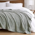 thumbnail image 2 of Madison Park Carved Plush Traditional Polyester Fabric Twin Blanket in Green, 2 of 6