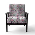 thumbnail image 3 of Designart "Pink and White Tropical Flowers" Upholstered Patterned Accent Chair and Arm Chair, 3 of 5