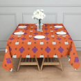 thumbnail image 3 of Halloween Square Tablecloth 42x42in(107x107cm) – Waterproof Polyester Printed Table Cover, Wrinkle Resistant & Washable for Kitchen Dining Picnic Party Decor, Pattern-V5-63, White, 3 of 6