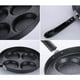thumbnail image 4 of Sartén para panqueques, sartén para panqueques de 24 cm con 4 agujeros, sartén antiadherente redonda, sartén para desayuno (negra), 4 of 5