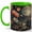 Green, variant on Tropical Birds 11oz Ceramic Mug, Colorful Parrot Toucan Jungle Coffee Cup