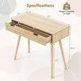 thumbnail image 2 of Rattan Console Table, Boho Sofa Tables with 2 Drawers, Behind Couch Tables, Modern Small Vanity Desk, Entryway Table for Hallway Entrance Foyer Living Room, Natural Wood, 2 of 9