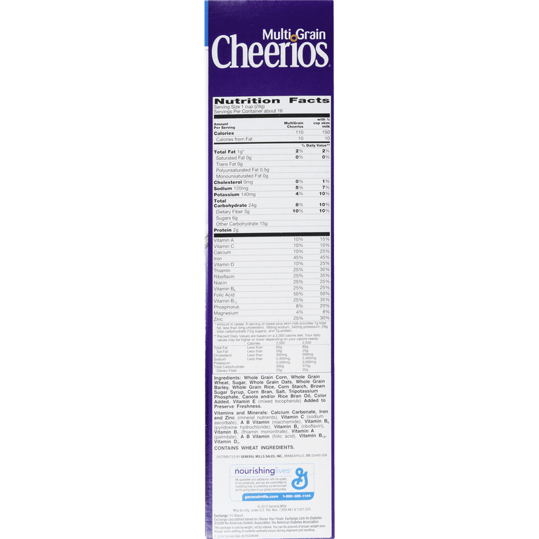 multigrain cheerios nutrition facts