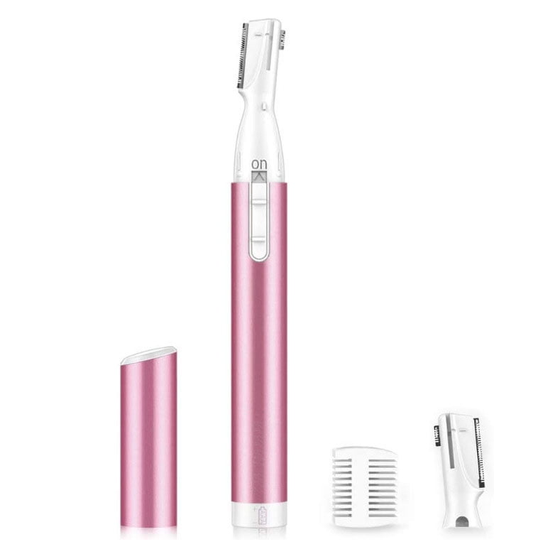 AUPERTO Eyebrow Trimmer, Electric Eyebrow Razor for Women Battery-Operated Facial Hair Remover with Comb for Face Chin Neck, Upper-Lip