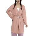thumbnail image 2 of uublik Womens Bathrobe Flannel Robes Casual Long Sleeves Robes Winter Woman Bathrobe Nightwear Pink, 2 of 6