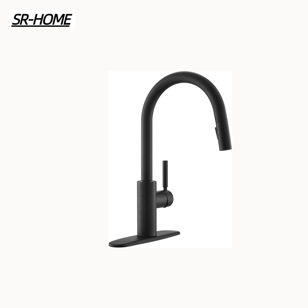 Kitchen Sink Faucet with Pull Down Sprayer, Stainless Steel Single