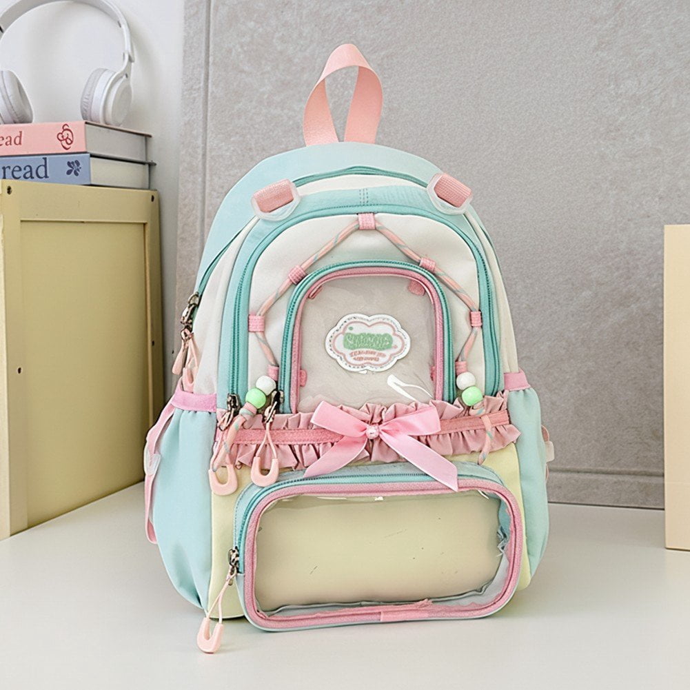 Slccxzc Kawaii Backpack Cute Aesthetic Ita Backpack, Y2K Large Capacity Bag Book Bags With Window Show