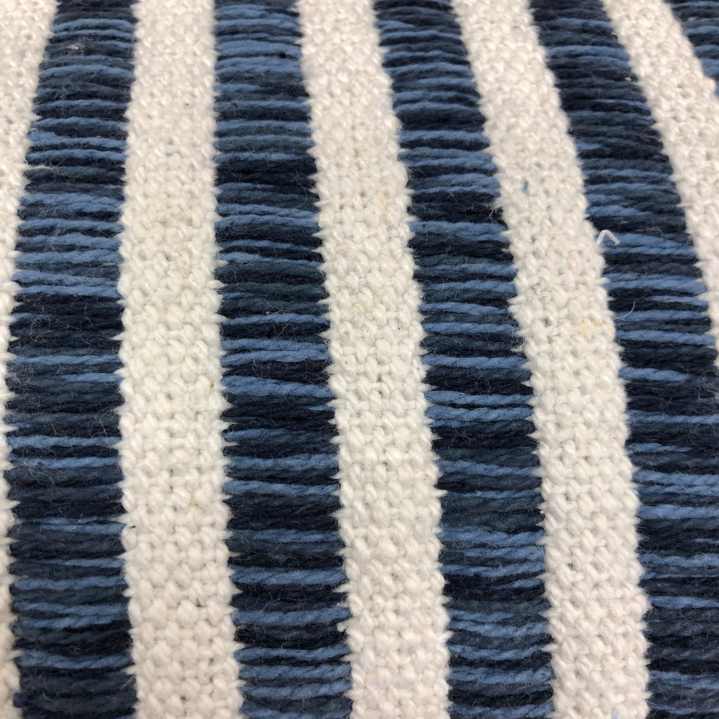 Ox Bay Hampton 22" x 22" Blue/White Striped Cotton Adult Decorative Throw Pillow Cover