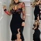 thumbnail image 2 of sme mujer bordado vestido de moda floral hendidura volantes vestido de manga corta para verano de viaje de compraspangjing, 2 of 4