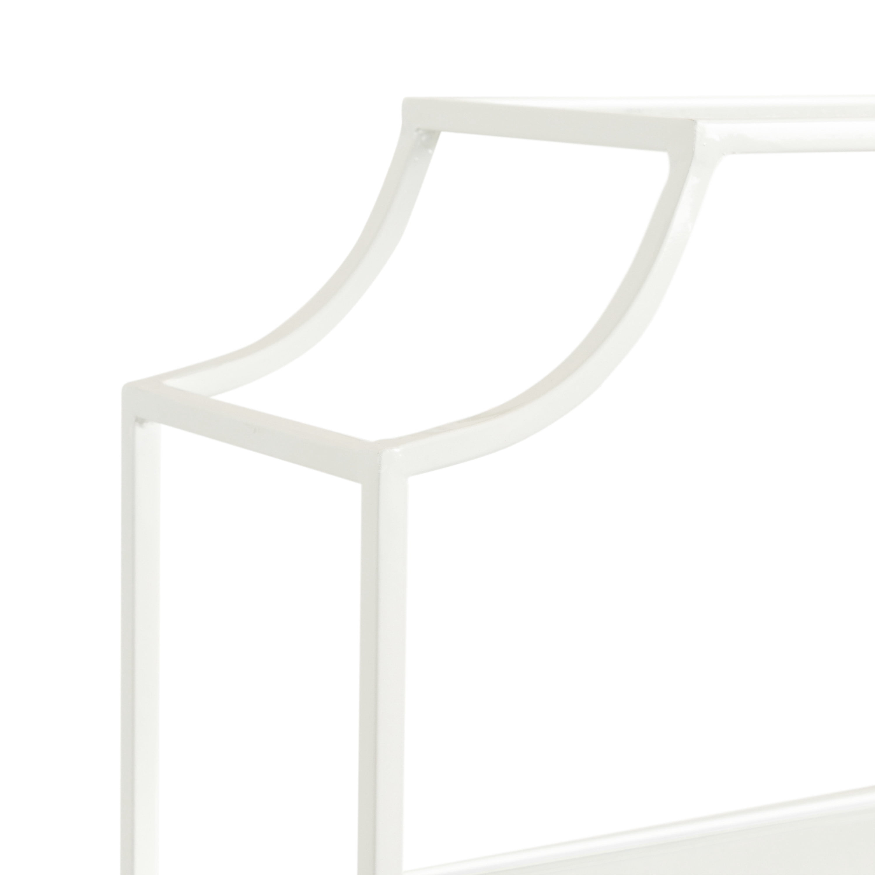Kate and Laurel Ciel Three-Tiered Wall Shelf, 21 x 30, White, Decorative Floating Shelf Storage and Wall Organizer for Over Toilet Storage Bathroom Display