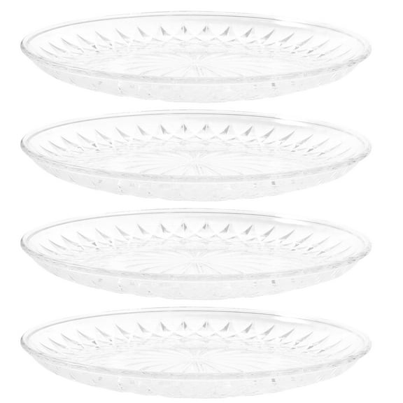 FRCOLOR 4Pcs Snacks Serving Tray Acrylic Round Food Serving Party Use