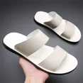 thumbnail image 4 of Men's Slip On Slides Sandals Comfortable Lightweight Open Toe Anti-Slip Flat Summer Casual Slippers Indoor Outdoor Walking Beach Sandals, 4 of 8