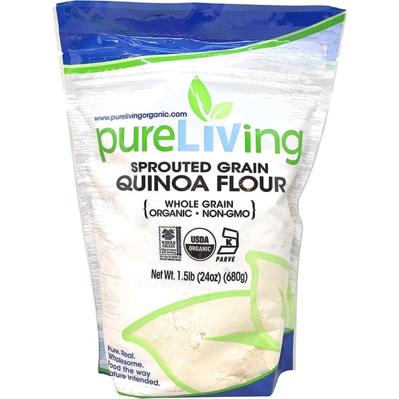 Pure Living Organic Sprouted Quinoa Flour - 24 oz Pack of 3
