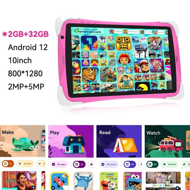 10.1 inch Kids Tablet, Android 12 Kids Tablet 2GB 32GB Tablet APP  Preinstalled & Parent Control Kids Education Children Tablet with WiFi,  6000mAh ...