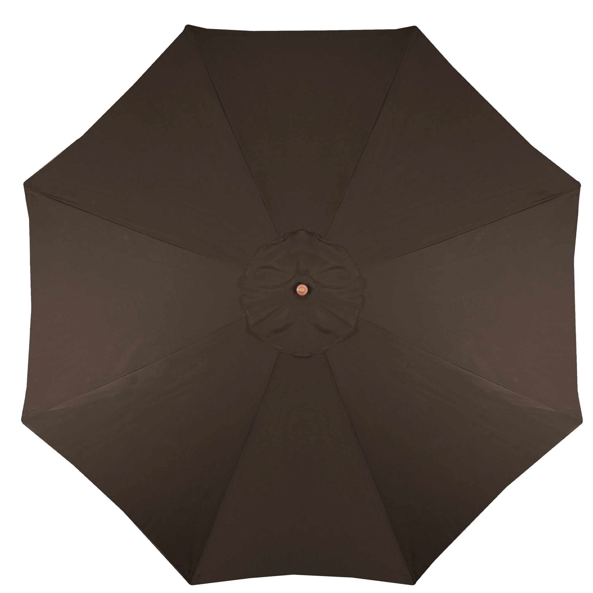 9ft Outdoor Patio Market Umbrella with Wooden Pole, Brown