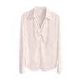 thumbnail image 1 of Chandail à Capuche Oversize pour Femmes, Chandail à Manches Trois-Quarts, Col en V, Mode, Grande Taille, Rose, 1 of 3