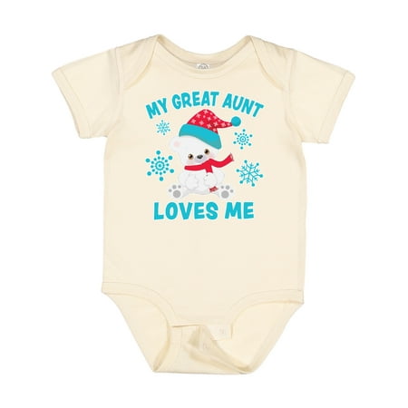 

Inktastic Polar Bear My Great Aunt Loves Me in Santa Hat Gift Baby Boy or Baby Girl Bodysuit