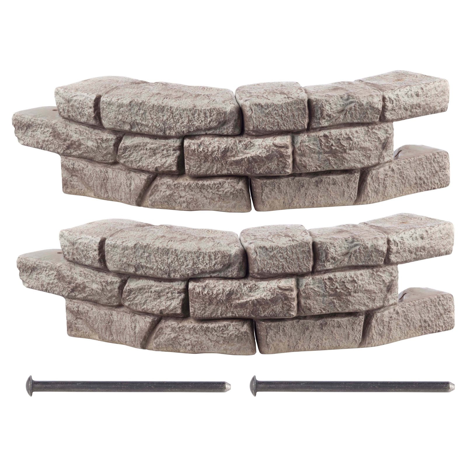 RTS Home Accents Curved Rock Lock Residential Landscaping Set of 2