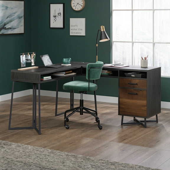 Sauder Canton Lane L-Desk, Brew Oak Finish