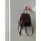 thumbnail image 5 of Mochila pequeña retro marrón ENTASSER bolso de hombro sencillo artístico primavera verano, 5 of 5