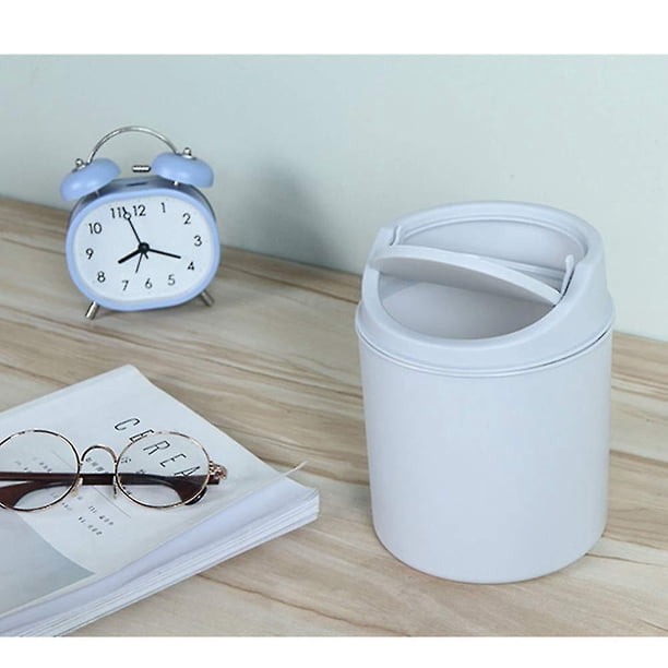 1 paquete de bote de basura pequeño creativo para escritorio Mini concha Cesto de papel pequeño Cubo de almacenamiento de plástico para el hogar Simple Compact Tr