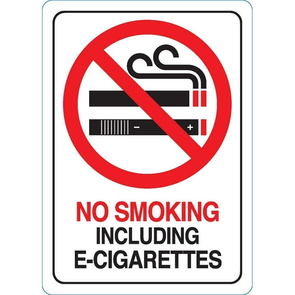 Hy-Ko Plastic Sign, No Smoking Including E-Cig D-28