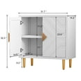 thumbnail image 2 of HLR Modern Accent Storage Cabinet with 2 Doors, Kitchen Buffet Sideboard for Dining Room, White, 2 of 7